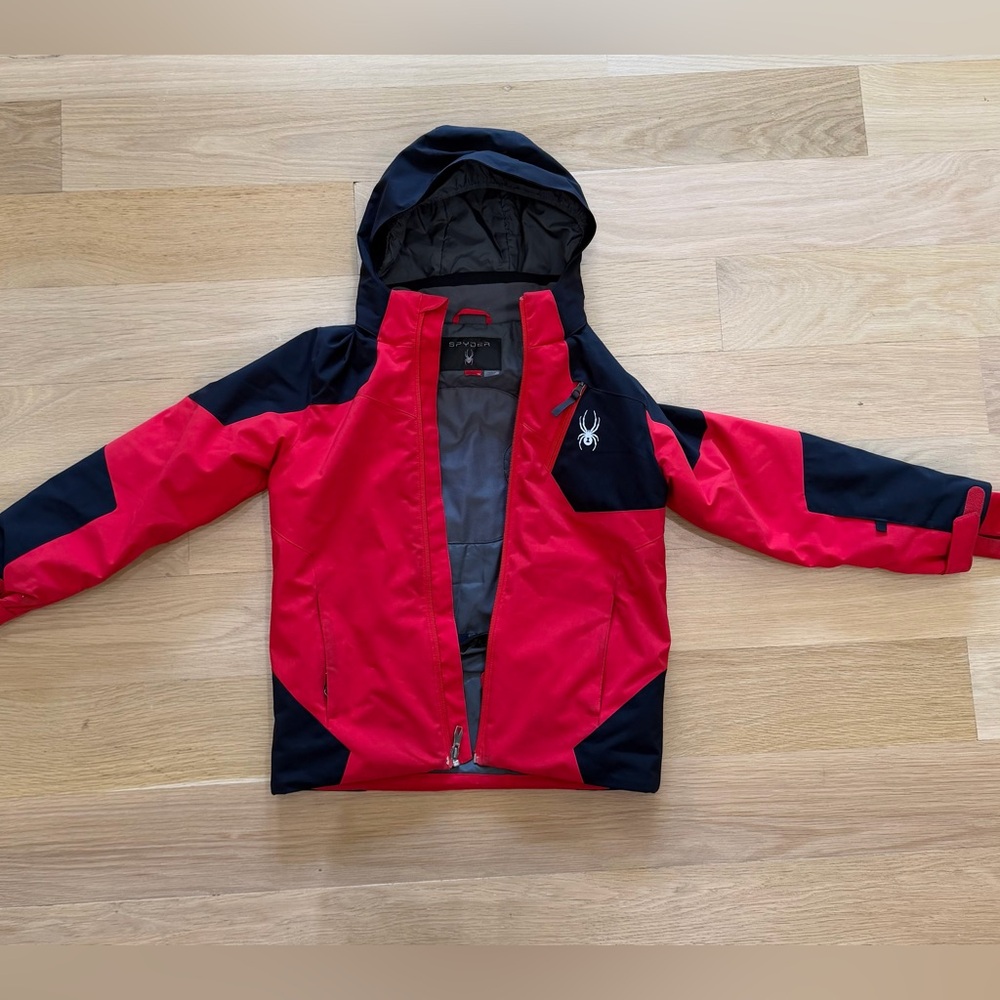 Spyder Kids Vibrant Red and Black Ski Jacket